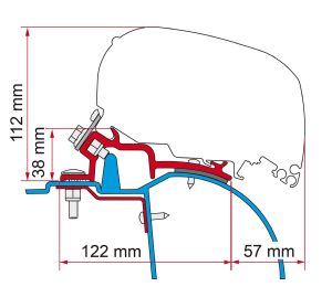 Fiamma F80/F65 Adapter Kit Renault Master H2 98655-468 - Fiamma wall installation adapters enabling secure awning mounting across different vehicle types - My Fiamma