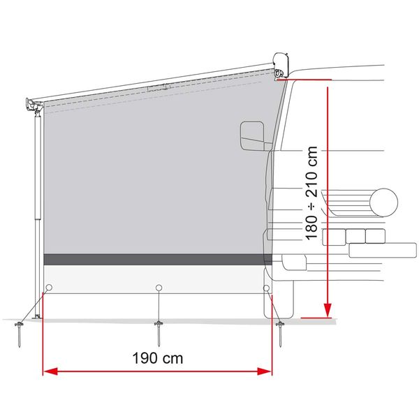 Fiamma Sun View Side F45/F70/F65/F80 (08989-01-) - Fiamma panels and enclosures for caravans and motorhomes, designed to create shaded, sheltered outdoor living spaces - My Fiamma