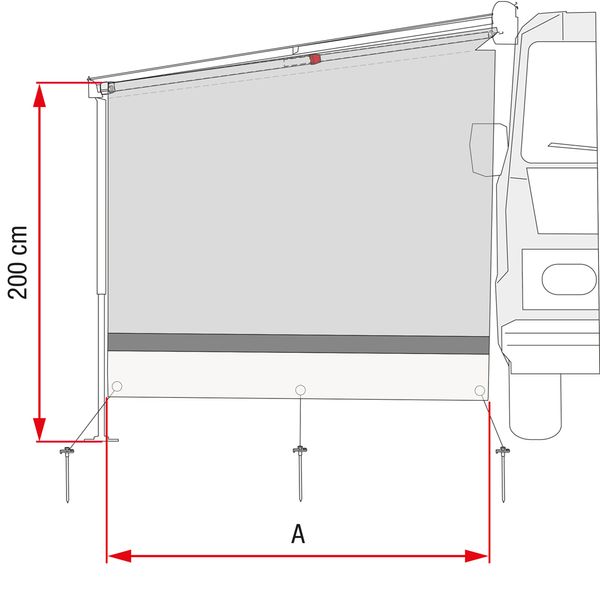 Fiamma Sun View Side F45/F70/F65/F80 (08185-01-) - Fiamma panels and enclosures for caravans and motorhomes, designed to create shaded, sheltered outdoor living spaces - My Fiamma