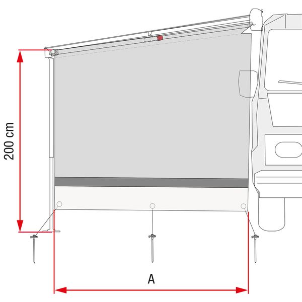 Fiamma Sun View Side Caravanstore XL (08186A01-) - Fiamma panels and enclosures for caravans and motorhomes, designed to create shaded, sheltered outdoor living spaces - My Fiamma