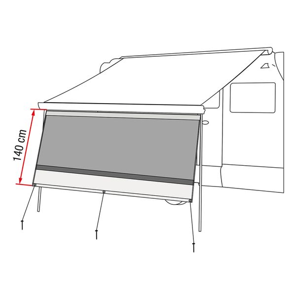 Fiamma Blocker 325 Front Panel (07972-06-) - Fiamma panels and enclosures for caravans and motorhomes, designed to create shaded, sheltered outdoor living spaces - My Fiamma