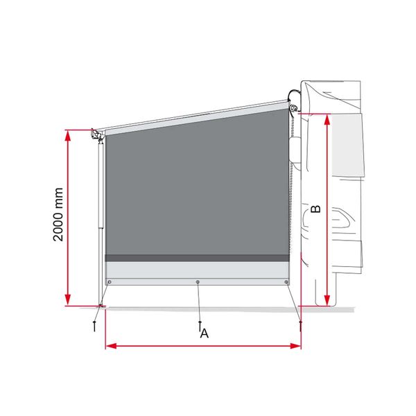 Fiamma Side Block 3/4 Length Caravanstore (08836-01-) - Fiamma panels and enclosures for caravans and motorhomes, designed to create shaded, sheltered outdoor living spaces - My Fiamma