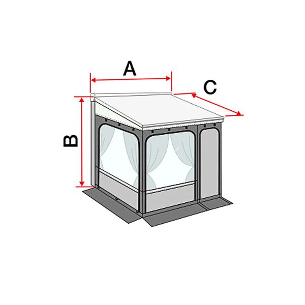 Fiamma Privacy Room Van 260 F45 (08366-01-) - Fiamma panels and enclosures for caravans and motorhomes, designed to create shaded, sheltered outdoor living spaces - My Fiamma