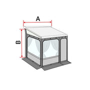 Fiamma Privacy Room 300 Large H: 251-280 - F45 (08366B01-) - Fiamma panels and enclosures for caravans and motorhomes, designed to create shaded, sheltered outdoor living spaces - My Fiamma