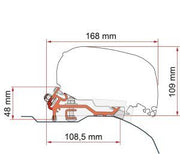 Fiamma F80/F65 Adapter Kit Ducato Low Profile >06 98655Z149 - Fiamma wall installation adapters enabling secure awning mounting across different vehicle types - My Fiamma