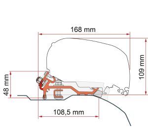 Fiamma F80/F65 Adapter Kit Ducato Low Profile >06 98655Z149 - Fiamma wall installation adapters enabling secure awning mounting across different vehicle types - My Fiamma