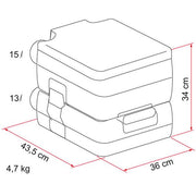 Bi-Pot 34 (portable toilet, upper tank 15L, lower tank 13L, white, 4.5kg, 43.5×36×34h cm) - Fiamma toilet and hygiene products for caravans offering clean, practical sanitation solutions on the road - My Fiamma