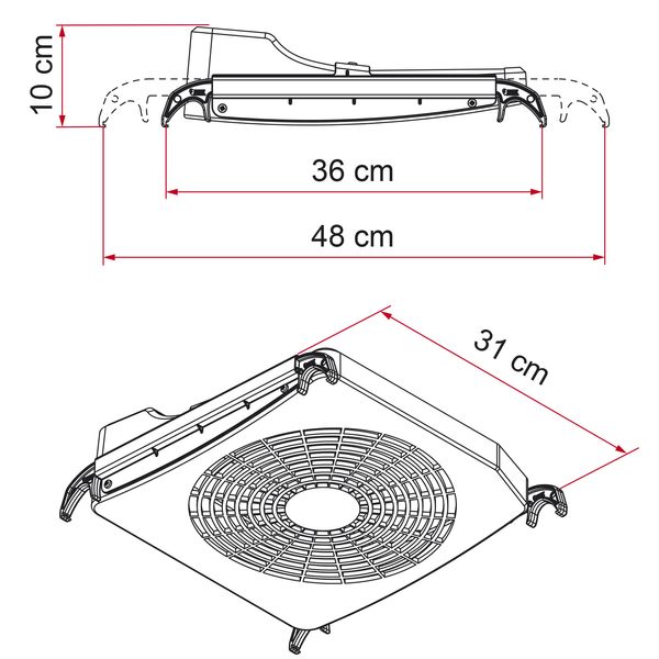 Fiamma Turbo-Kit Portable 12V Fan - Hanging/Table - 24cm - With Cigar Plug - Fiamma rooflights for caravans and motorhomes delivering natural light, ventilation and weatherproof roof openings - My Fiamma