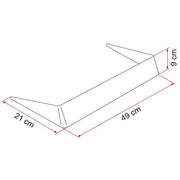 Spoiler 40 (rooflight spoiler, 49×21×9cm, 0.3kg) - Fiamma rooflight accessories improving airflow, installation and maintenance for caravan rooflight systems - My Fiamma