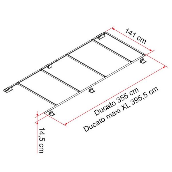 Fiamma Roof Rail for Fiat Ducato – Black Aluminium Camper Van Roof Bars (05808-01 / 27943) - Fiamma roof rails and accessories enabling secure mounting of storage boxes and travel gear - My Fiamma