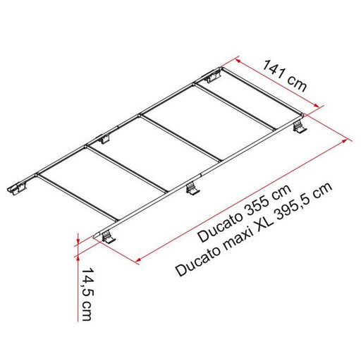 Fiamma Roof Rail for Fiat Ducato – Black Aluminium Camper Van Roof Bars (05808-01 / 27943) - Fiamma roof rails and accessories enabling secure mounting of storage boxes and travel gear - My Fiamma
