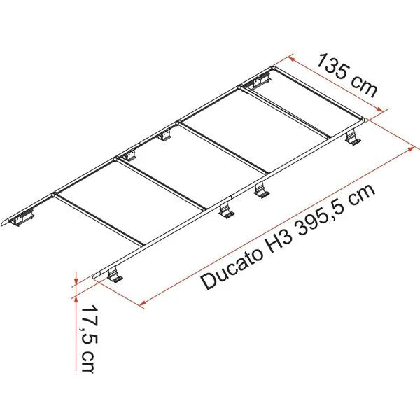 Fiamma Roof Rail Ducato/Relay/Boxer - Aluminium Roof Rack System - 2006+ H2/H3 - Fiamma roof rails and accessories enabling secure mounting of storage boxes and travel gear - My Fiamma