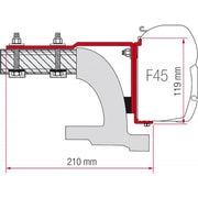 Fiamma Adapter Mounting Brackets Mercedes Vito before 2004 for F45 F70 Awnings - Fiamma wall installation adapters enabling secure awning mounting across different vehicle types - My Fiamma