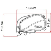 Fiamma F80S Polar White 29M Royal Blue 07830A01Q - Fiamma wall installation adapters enabling secure awning mounting across different vehicle types - My Fiamma