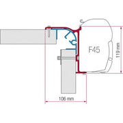 Fiamma Adapter Brackets Bailey Pegasus Mk1 for F45 F70 Awning 98655-879 - Fiamma wall installation adapters enabling secure awning mounting across different vehicle types - My Fiamma