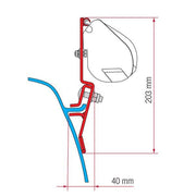 Fiamma F35 Adapter Kit Vw T3 98655Z115 - Fiamma wall installation adapters enabling secure awning mounting across different vehicle types - My Fiamma