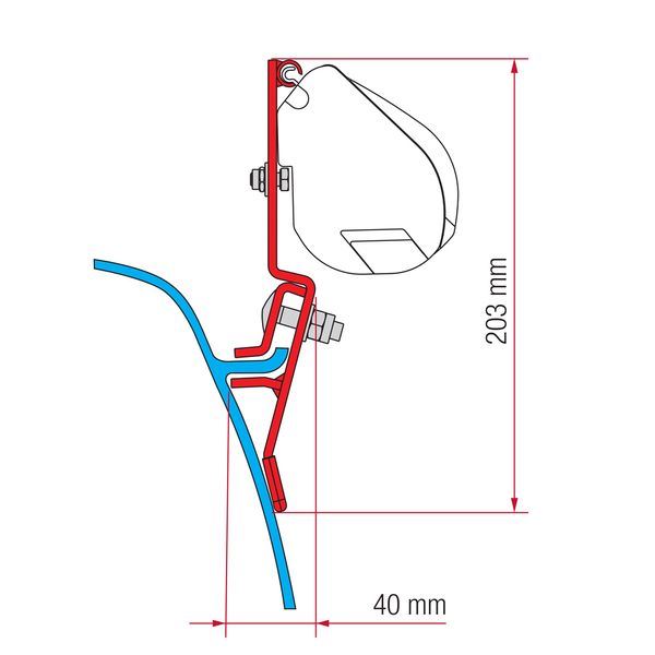 Fiamma F35 Adapter Kit Vw T3 98655Z115 - Fiamma wall installation adapters enabling secure awning mounting across different vehicle types - My Fiamma