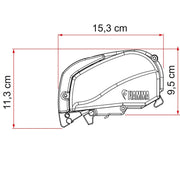 Fiamma F80S 370 Awning Deep Black Case Royal Grey Fabric Motorhome Caravan Van - Fiamma wall installation adapters enabling secure awning mounting across different vehicle types - My Fiamma