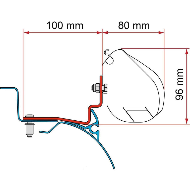 Fiamma F35 Kit Campereve Cap Road (98655Z151) - Fiamma wall installation adapters enabling secure awning mounting across different vehicle types - My Fiamma