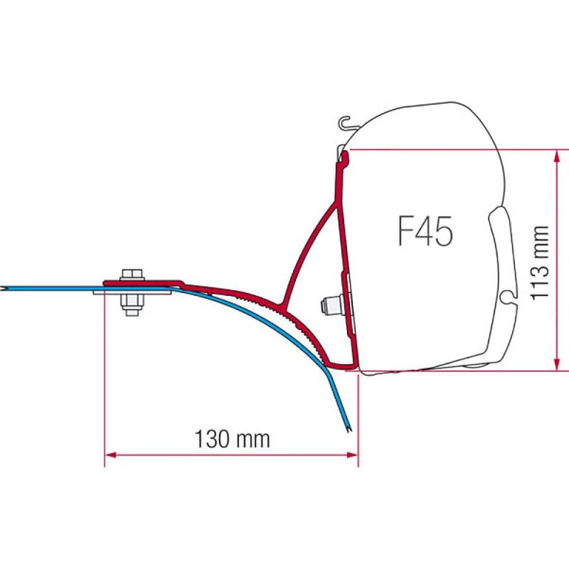 Fiamma Awning Mounting Bracket Kit for Ducato With Roof Rack Van Conversion - Fiamma wall installation adapters enabling secure awning mounting across different vehicle types - My Fiamma