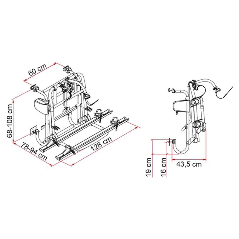 Fiamma Carry-Bike Lift 77 (02096-44-) - Fiamma wall installation adapters enabling secure awning mounting across different vehicle types - My Fiamma