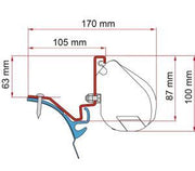 Fiamma F35 Adapter Kit Vwt6 Kepler L2 98655Z033 - Fiamma wall installation adapters enabling secure awning mounting across different vehicle types - My Fiamma