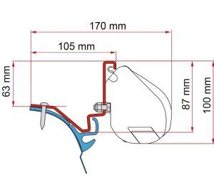 Fiamma F35 Adapter Kit Vwt6 Kepler L2 98655Z033 - Fiamma wall installation adapters enabling secure awning mounting across different vehicle types - My Fiamma