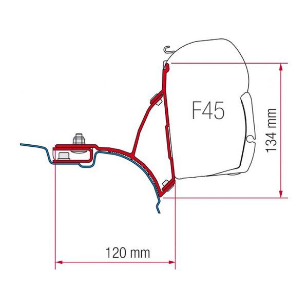 Fiamma F45 Adapter Kit Vw T5 Transporter Multivan Uk 98655-648 - Fiamma wall installation adapters enabling secure awning mounting across different vehicle types - My Fiamma