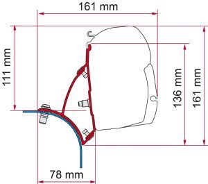 Fiamma Kit Vw T5-T6 Lift Roof Db Rhd 98655Z160 - Fiamma wall installation adapters enabling secure awning mounting across different vehicle types - My Fiamma
