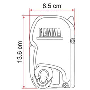 Fiamma F45s 300 Awning Deep Black - Royal Grey (Without Brackets) - Fiamma wall installation adapters enabling secure awning mounting across different vehicle types - My Fiamma