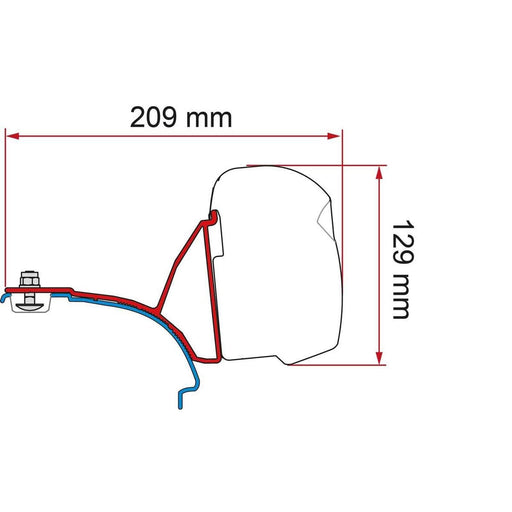 Fiamma VW T5/T6 Multivan Bracket Kit for F43 Awning LHD - Deep Black - Fiamma wall installation adapters enabling secure awning mounting across different vehicle types - My Fiamma