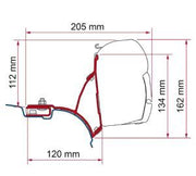 Fiamma F45 Adapter Kit Vw T5 Transporter Multivan Uk 98655-648 - Fiamma wall installation adapters enabling secure awning mounting across different vehicle types - My Fiamma