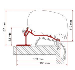 Fiamma F80/F65 Adapter Kit Hobby Premium Ontour >2012 98655Z089 - Fiamma wall installation adapters enabling secure awning mounting across different vehicle types - My Fiamma
