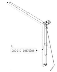 Fiamma Caravanstore Lh Leg / Rafter Assembly 280-310 98670G01- - Fiamma wall installation adapters enabling secure awning mounting across different vehicle types - My Fiamma