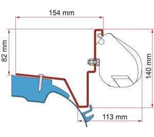 Fiamma F35 Adapter Kit Mercedes Vito Jules Verne 98655Z034 - Fiamma wall installation adapters enabling secure awning mounting across different vehicle types - My Fiamma