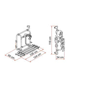 Fiamma Carry-Bike Frame Crafter 3 Bikes Aluminium (02094-33A) - Fiamma wall installation adapters enabling secure awning mounting across different vehicle types - My Fiamma
