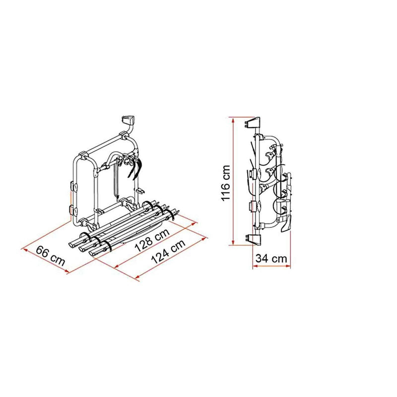 Fiamma Carry-Bike Frame Crafter 3 Bikes Aluminium (02094-33A) - Fiamma wall installation adapters enabling secure awning mounting across different vehicle types - My Fiamma