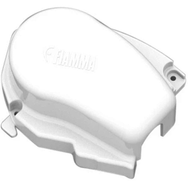 Fiamma F65L 2018 Left Hand Outer End Cap White (98667-038) - Fiamma wall installation adapters enabling secure awning mounting across different vehicle types - My Fiamma