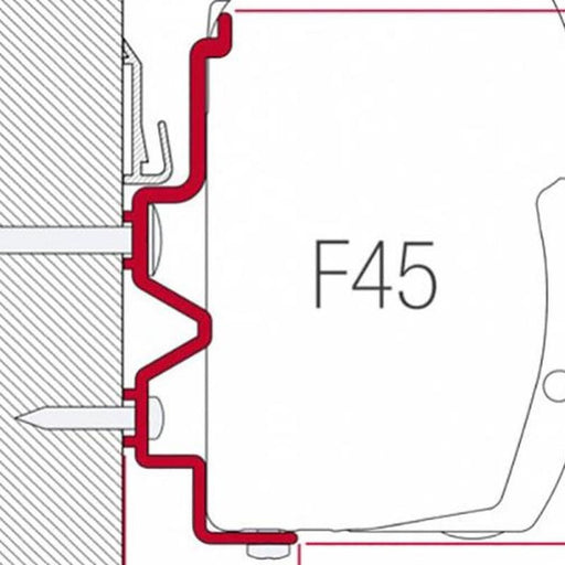 Fiamma 450cm Adapter Bracket Fiat Rapido Serie 9DF / 9M / 10 for F45 F70 Awning - Fiamma wall installation adapters enabling secure awning mounting across different vehicle types - My Fiamma