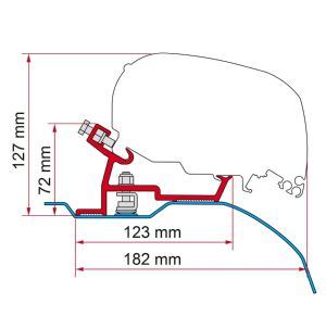 Fiamma F80/F65 Adapter Fiat Ducato High Roof Long > 2006 98655-904 - Fiamma wall installation adapters enabling secure awning mounting across different vehicle types - My Fiamma