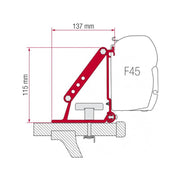 Fiamma Awning Mounting Brackets Kit Auto Adapter for Roof Rails and Roof Bars - Fiamma wall installation adapters enabling secure awning mounting across different vehicle types - My Fiamma