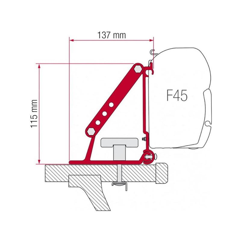Fiamma Awning Mounting Brackets Kit Auto Adapter for Roof Rails and Roof Bars - Fiamma wall installation adapters enabling secure awning mounting across different vehicle types - My Fiamma