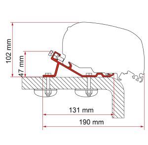 Fiamma F80/F65 Adapter Kit Standard 98655-855 - Fiamma wall installation adapters enabling secure awning mounting across different vehicle types - My Fiamma