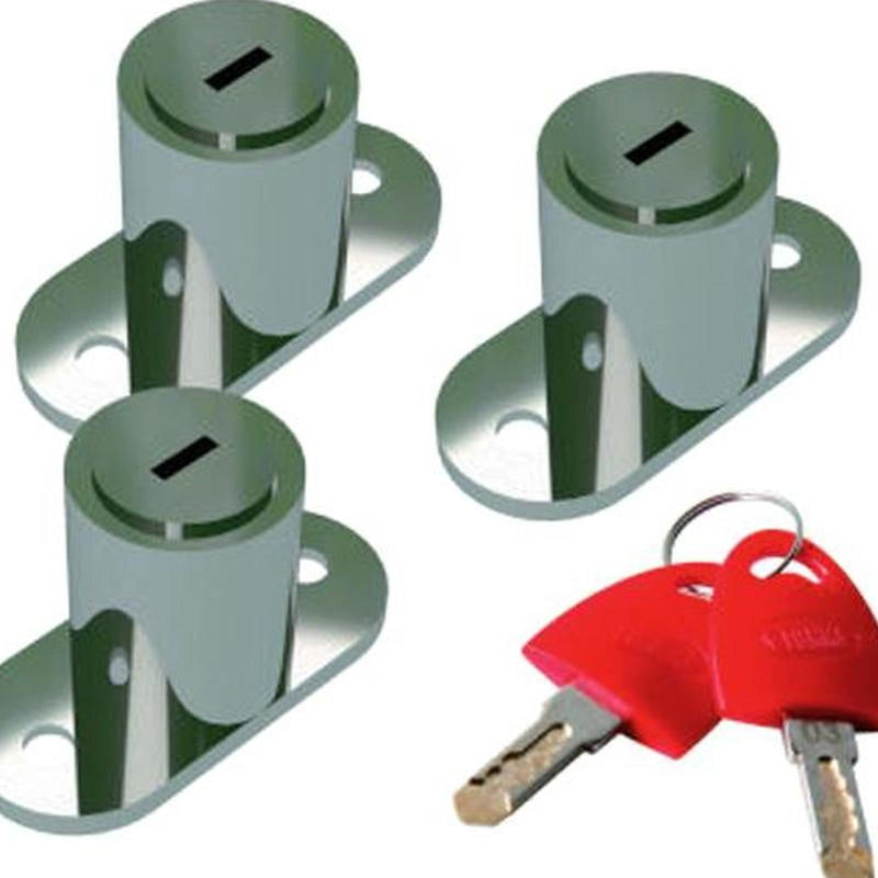 Fiamma Safe-Door Lock & Key Set (3 Pack) - Fiamma wall installation adapters enabling secure awning mounting across different vehicle types - My Fiamma