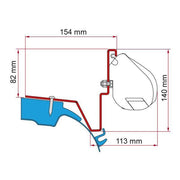 Fiamma F35 Adapter Kit Mercedes Vito Jules Verne 98655Z034 - Fiamma wall installation adapters enabling secure awning mounting across different vehicle types - My Fiamma