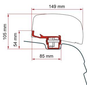 Fiamma F40 Van Adapter Vwt5/T6 - Deep Black - Rhd 98655Z153 - Fiamma wall installation adapters enabling secure awning mounting across different vehicle types - My Fiamma