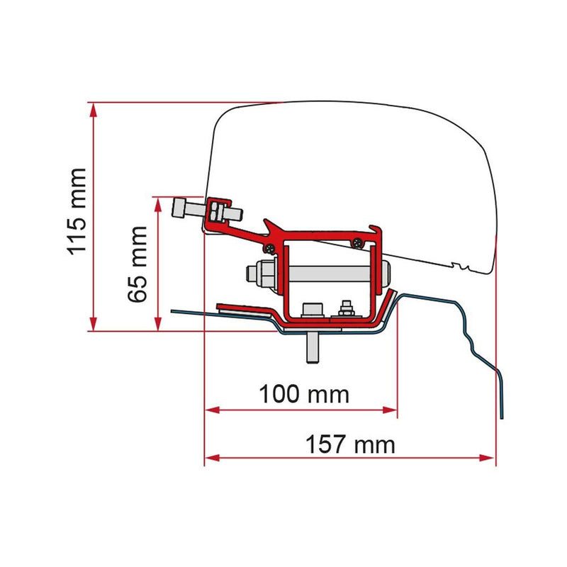 Fiamma Kit Renault Trafic F40 - L1 (Left & Right Hand Drive) (98655Z087) - Fiamma wall installation adapters enabling secure awning mounting across different vehicle types - My Fiamma