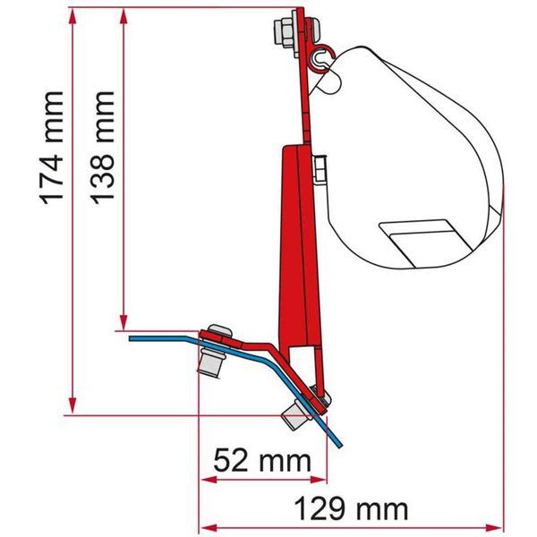 Fiamma Kit Ford Custom Lift Roof Rhd H1/L2 98655Z170 - Fiamma wall installation adapters enabling secure awning mounting across different vehicle types - My Fiamma