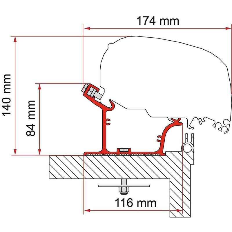 Fiamma F80 Adapter Adria Caravan 450 (98655Z141) - Fiamma wall installation adapters enabling secure awning mounting across different vehicle types - My Fiamma