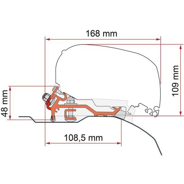 Fiamma F80/F65 Adapter Kit Ducato Low Profile >06 98655Z149 - Fiamma wall installation adapters enabling secure awning mounting across different vehicle types - My Fiamma